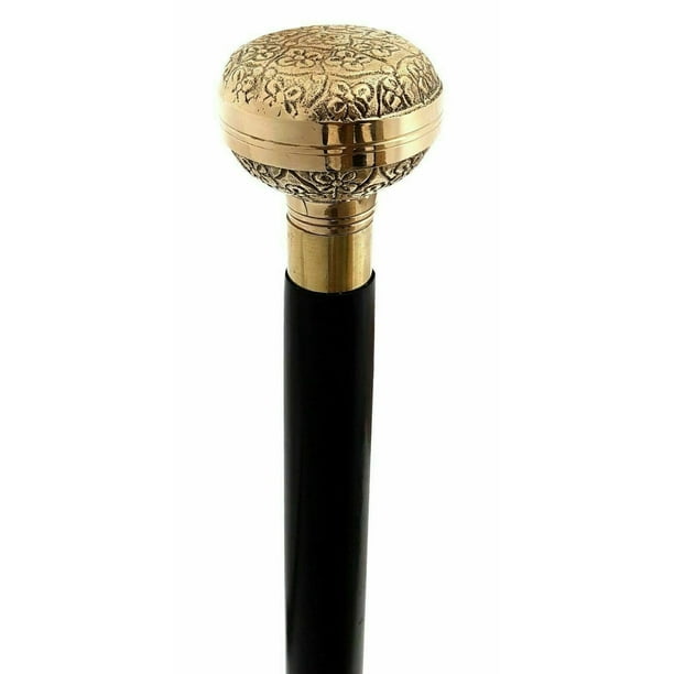 New Antique Victorian Brass Vintage Designer Handle Walking Wooden Stick Cane// New Antique Victorian Brass Vintage Designer Handle Walking Wooden Stick Cane//